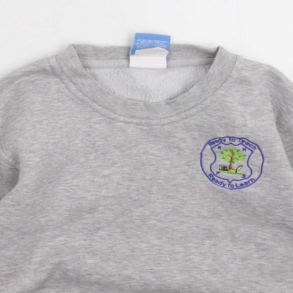 Uneek Boys Grey   Pullover Sweatshirt Size 7-8 Years