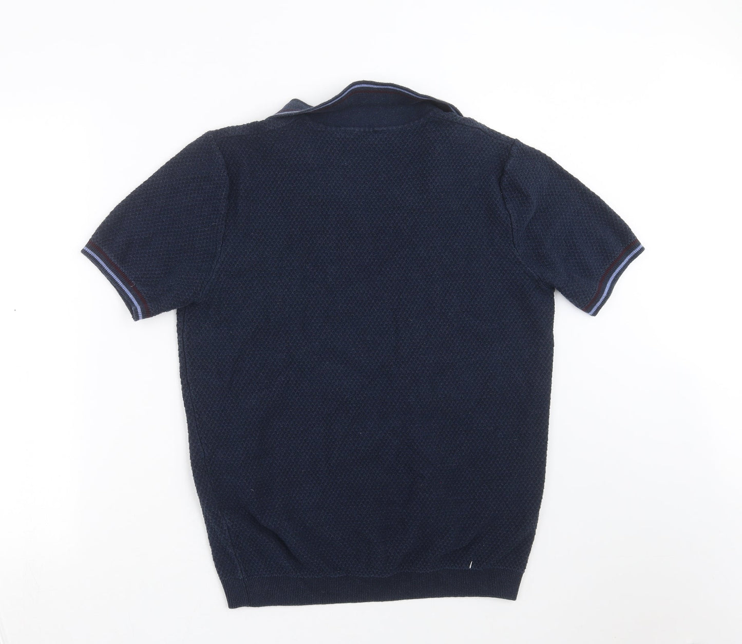 Easy Mens Blue Geometric   Polo Size L