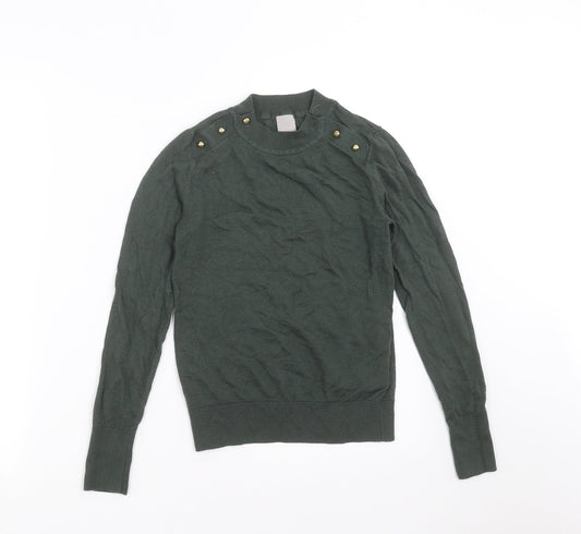 H&M Womens Green  Knit Pullover Jumper Size XS