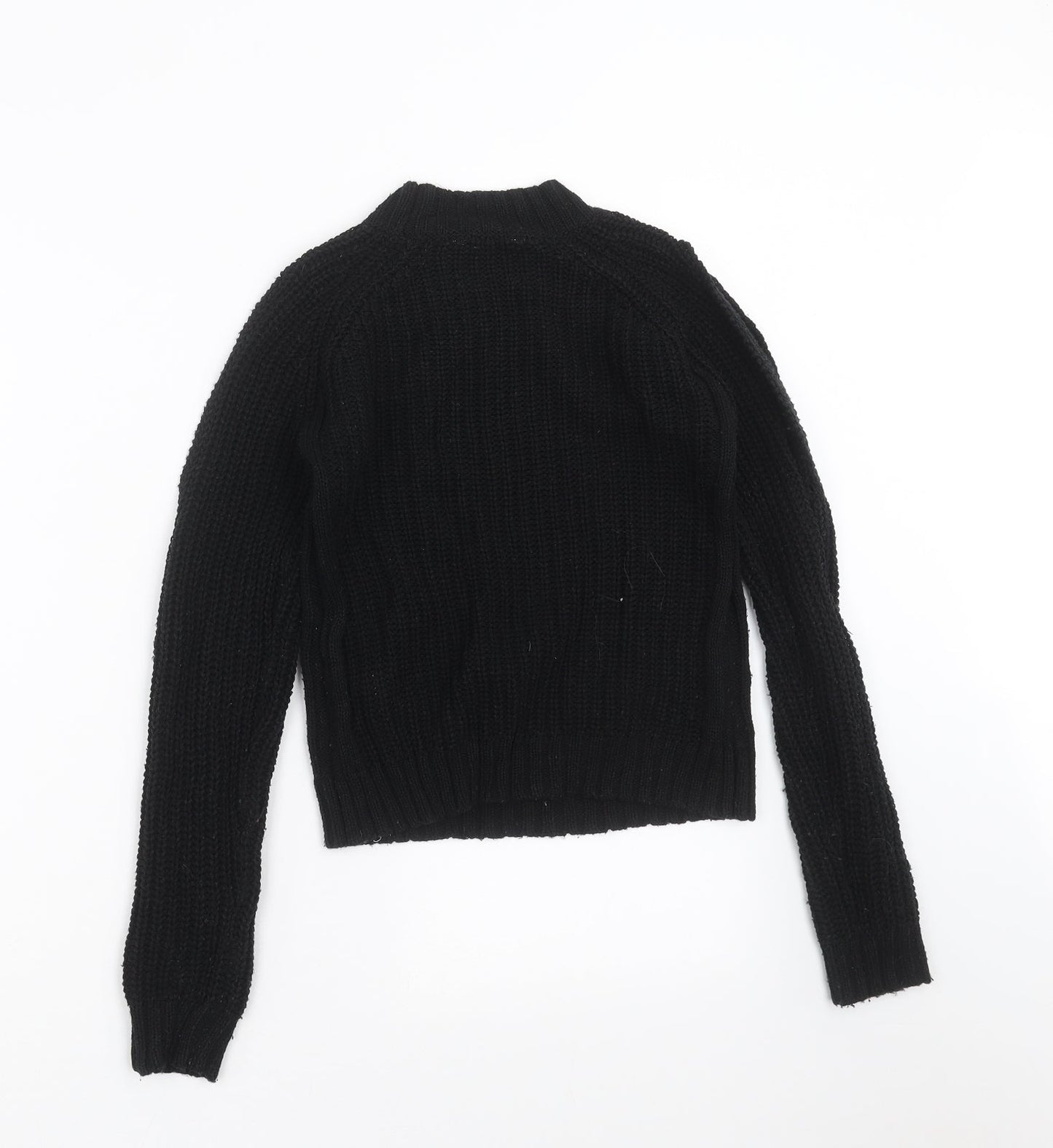 Miss Evie Girls Black  Knit Pullover Jumper Size 9-10 Years  - cold Shoulder