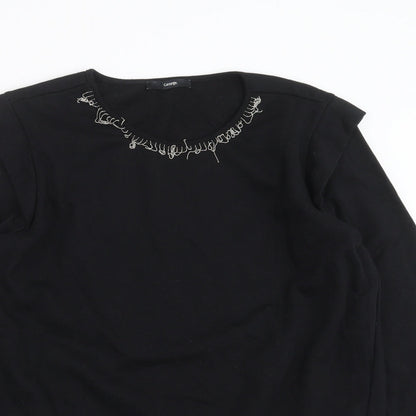 George Womens Black   Pullover Sweatshirt Size M  - beaded detail