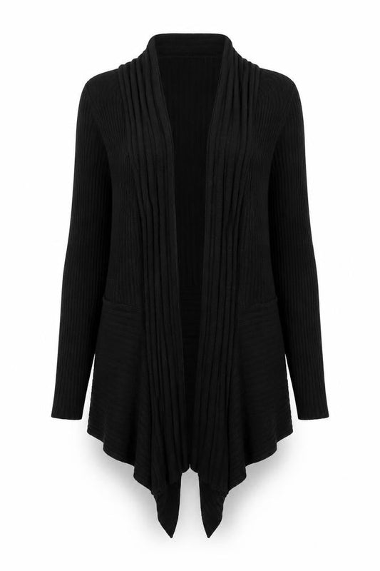 Bonmarché Womens Black Striped Knit Cardigan Jumper Size M