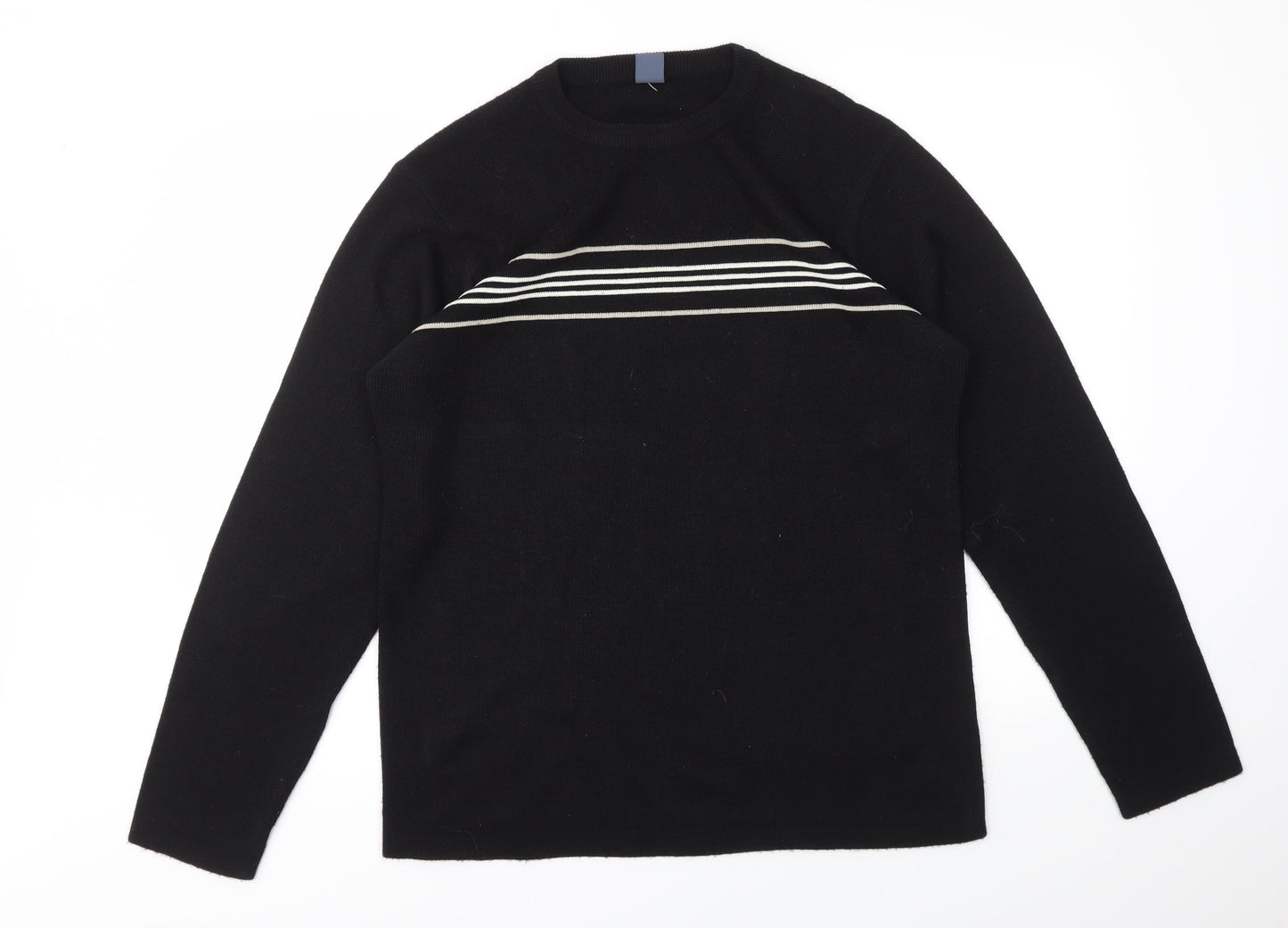 Easy Mens Black Houndstooth  Pullover Sweatshirt Size XL