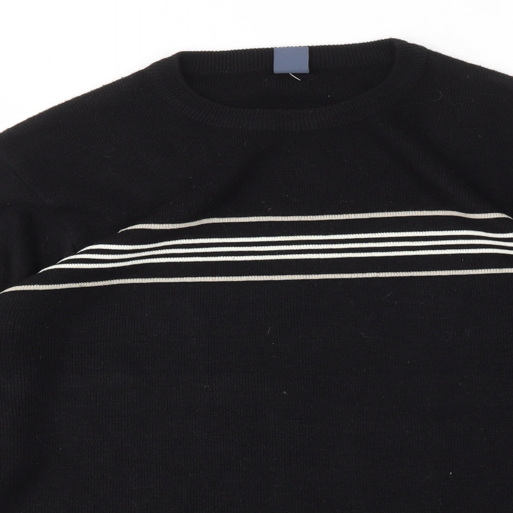 Easy Mens Black Houndstooth  Pullover Sweatshirt Size XL