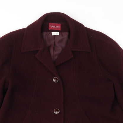 Essentials Womens Purple   Jacket Coat Size 16