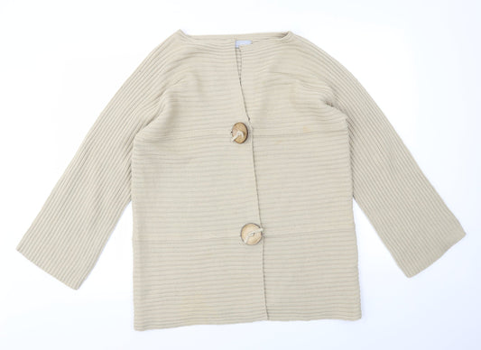 MODERN SOUR Womens Beige Houndstooth  Cardigan Jumper Size S