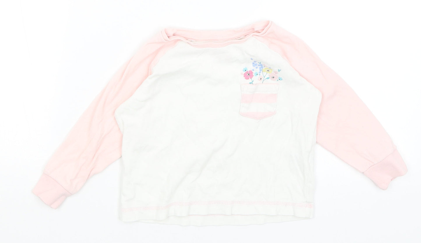 Matalan Girls White   Basic T-Shirt Size 2-3 Years