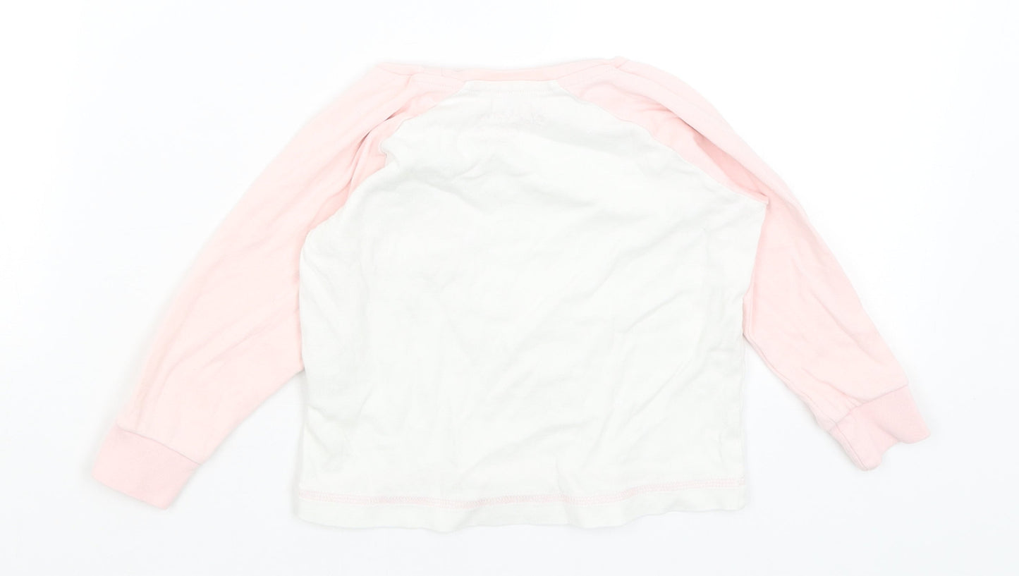 Matalan Girls White   Basic T-Shirt Size 2-3 Years