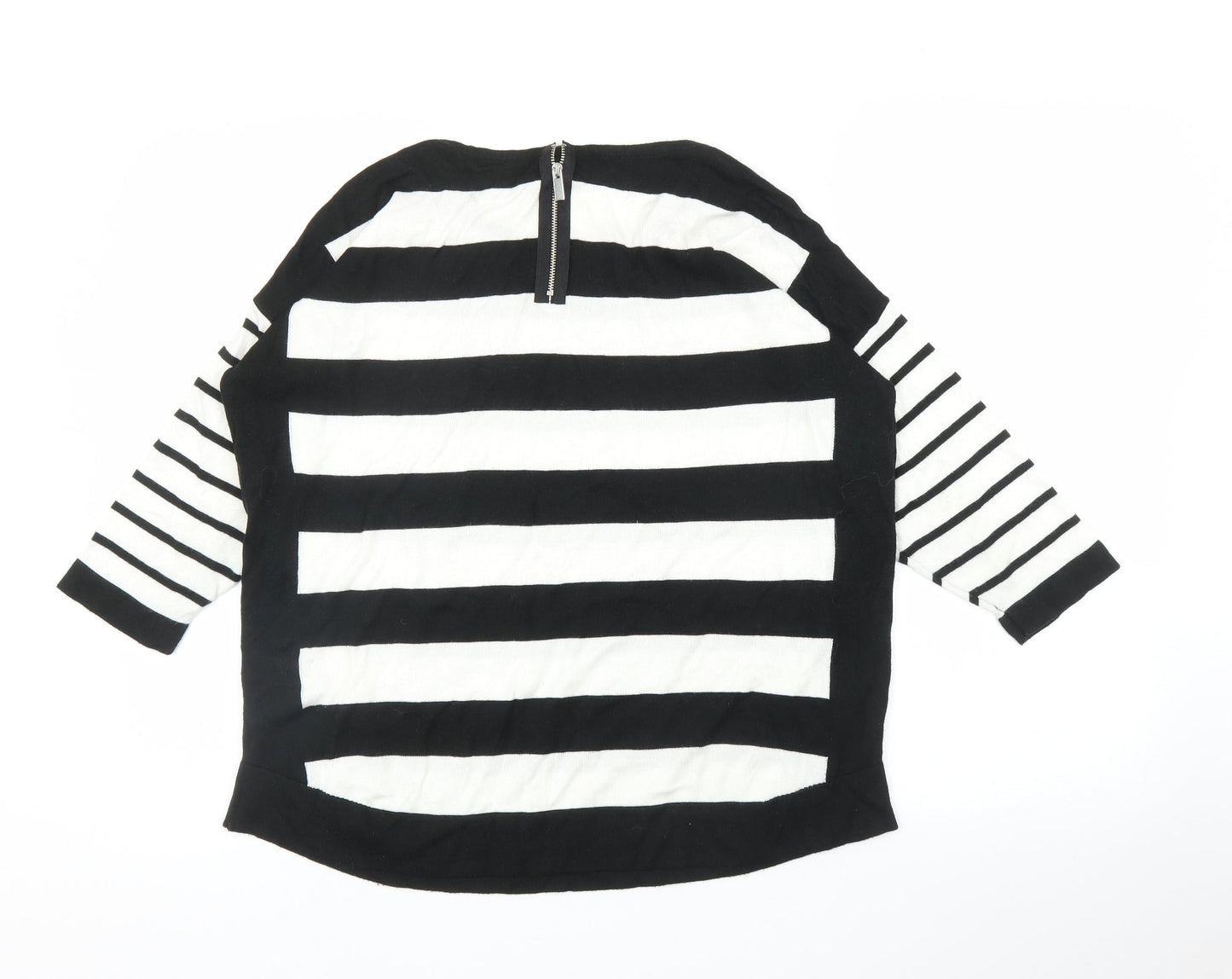 Wallis Womens Black Striped  Pullover Jumper Size M