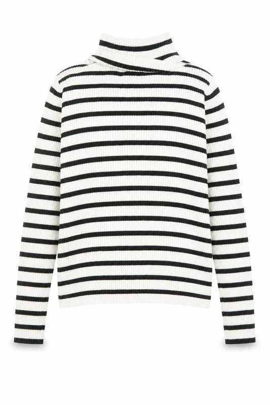 H&M Girls White Striped  Pullover Jumper Size 9 Years