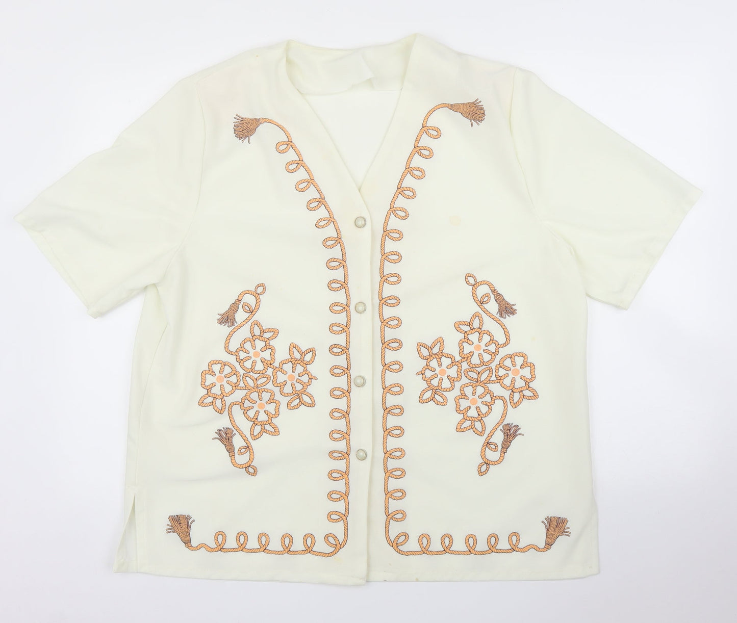 Preworn Womens Beige   Basic Blouse Size XL