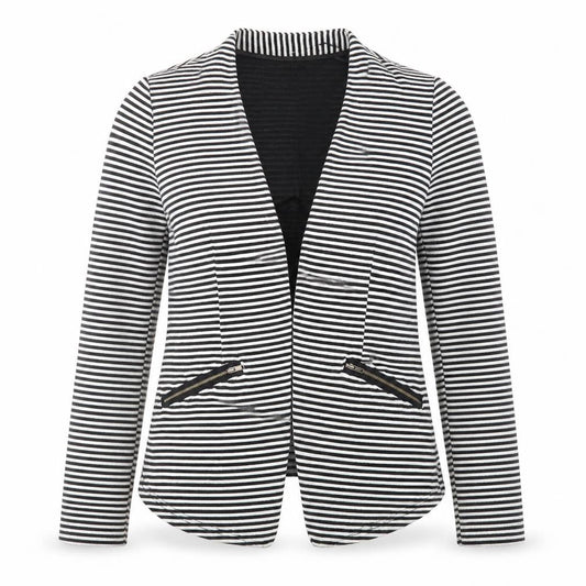 Papaya Womens Black Striped  Jacket Blazer Size 8