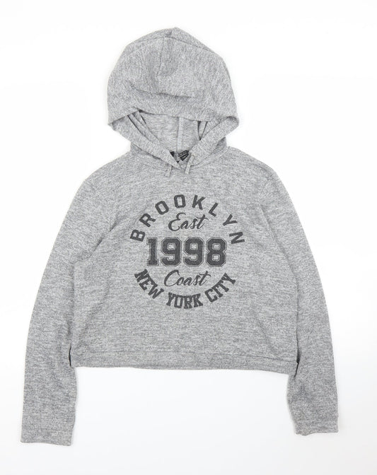 New Look Girls Grey   Pullover Hoodie Size 12 Years