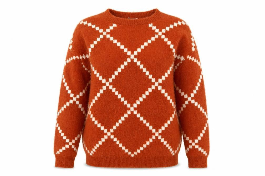 Matalan  Womens Brown Geometric  Pullover Jumper Size M