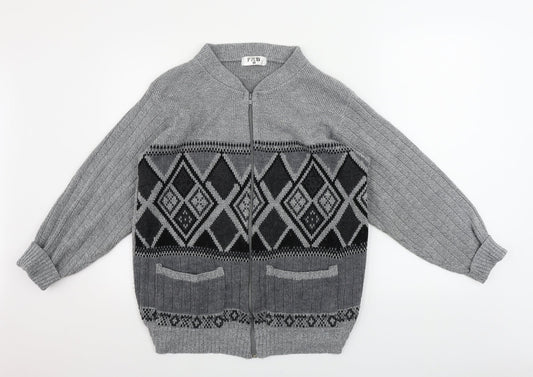 pab Mens Grey   Jacket Coatigan Size M