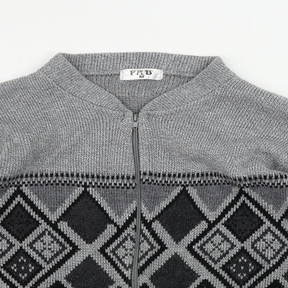 Preloved pab Mens Grey   Jacket Coatigan Size M - Detail