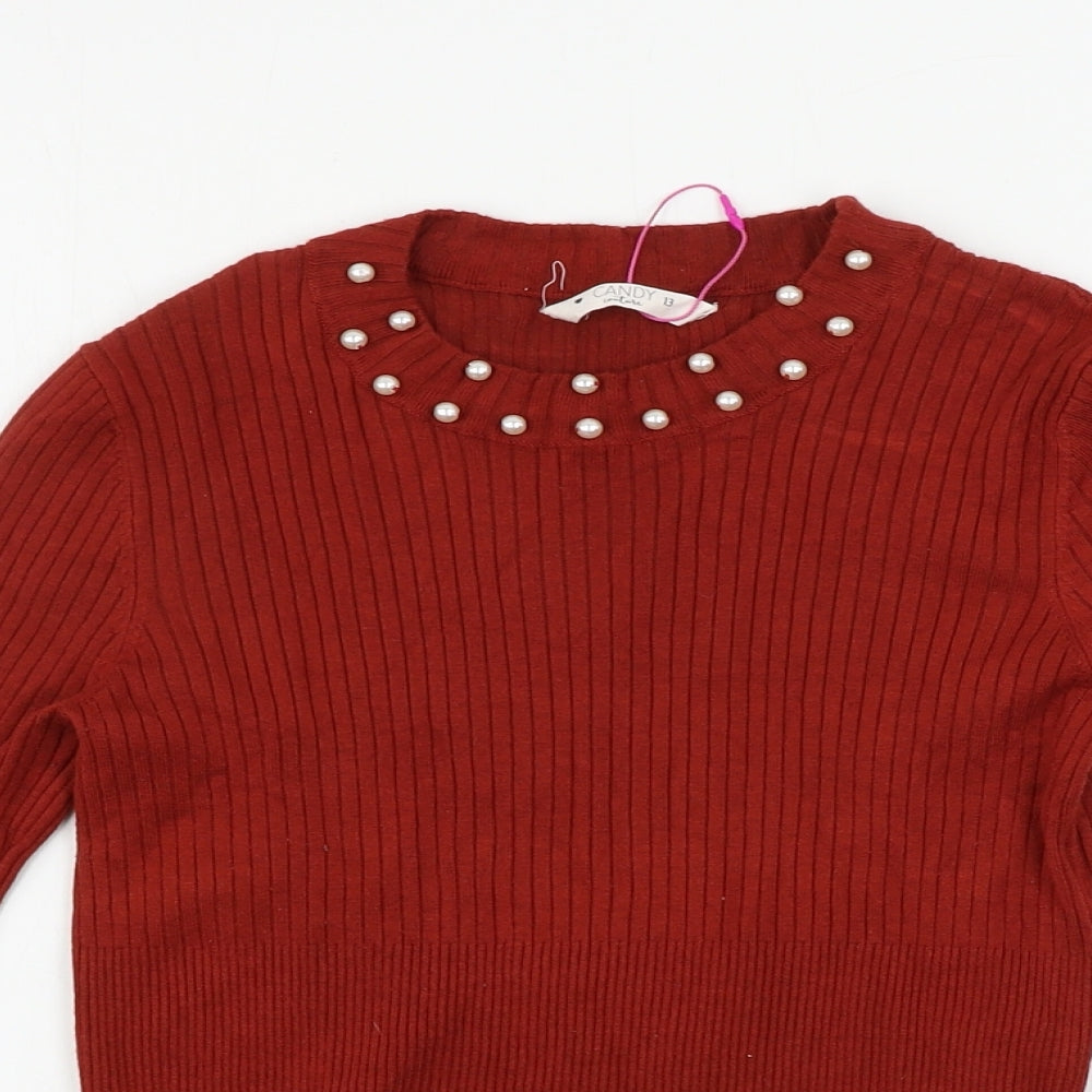 Candy Girls Brown   Pullover Jumper Size 13 Years