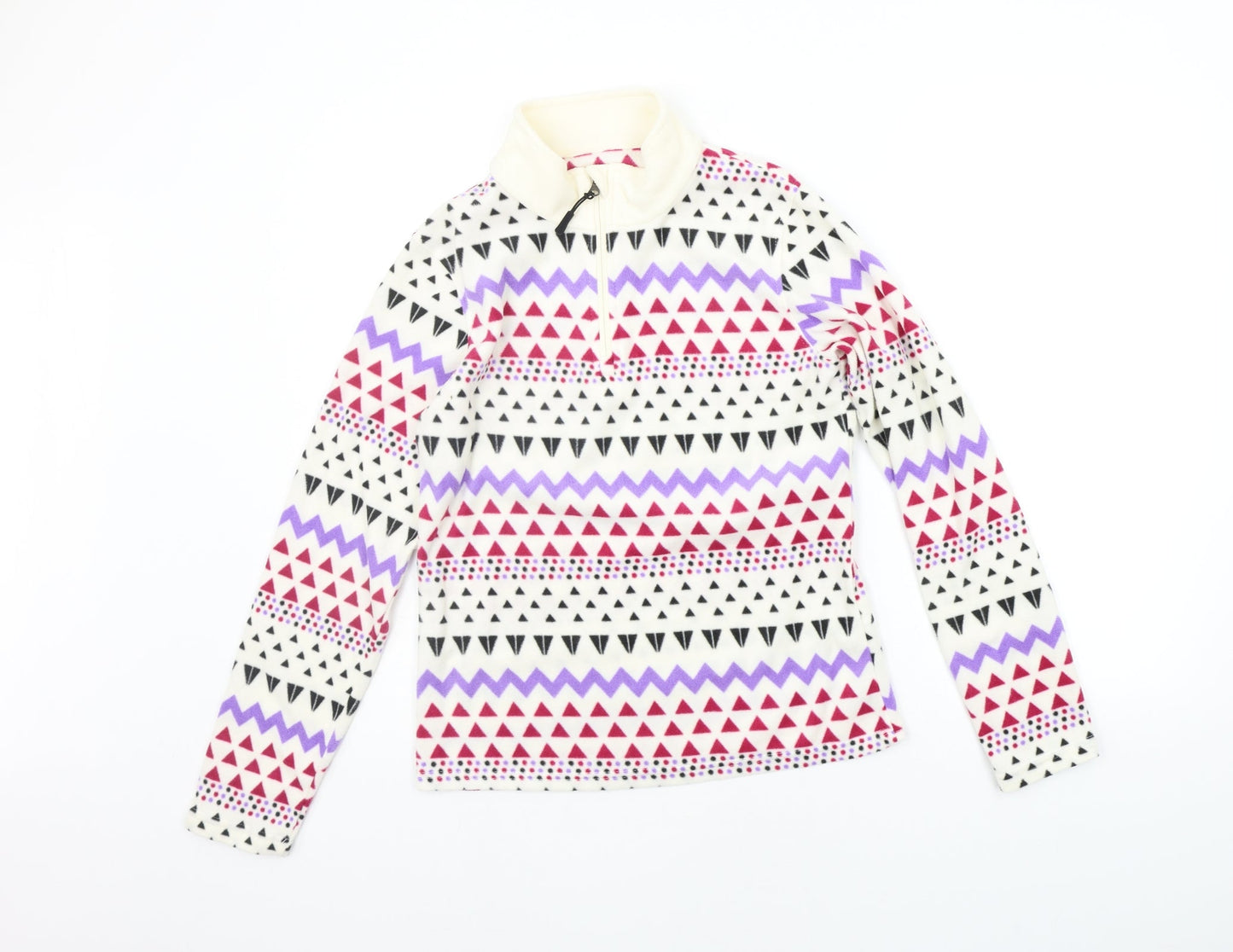 Winter Adventures Womens White Geometric  Pullover Jumper Size S