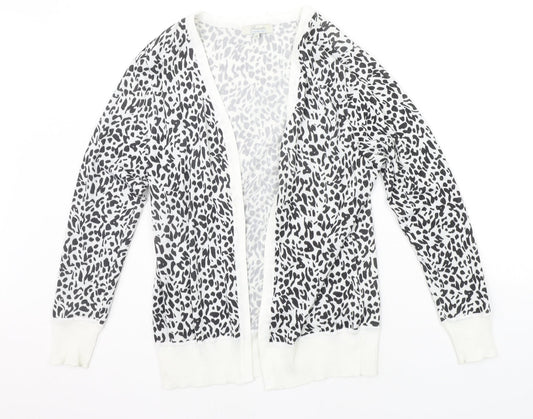 Peacocks Womens White Geometric  Cardigan Jumper Size 10
