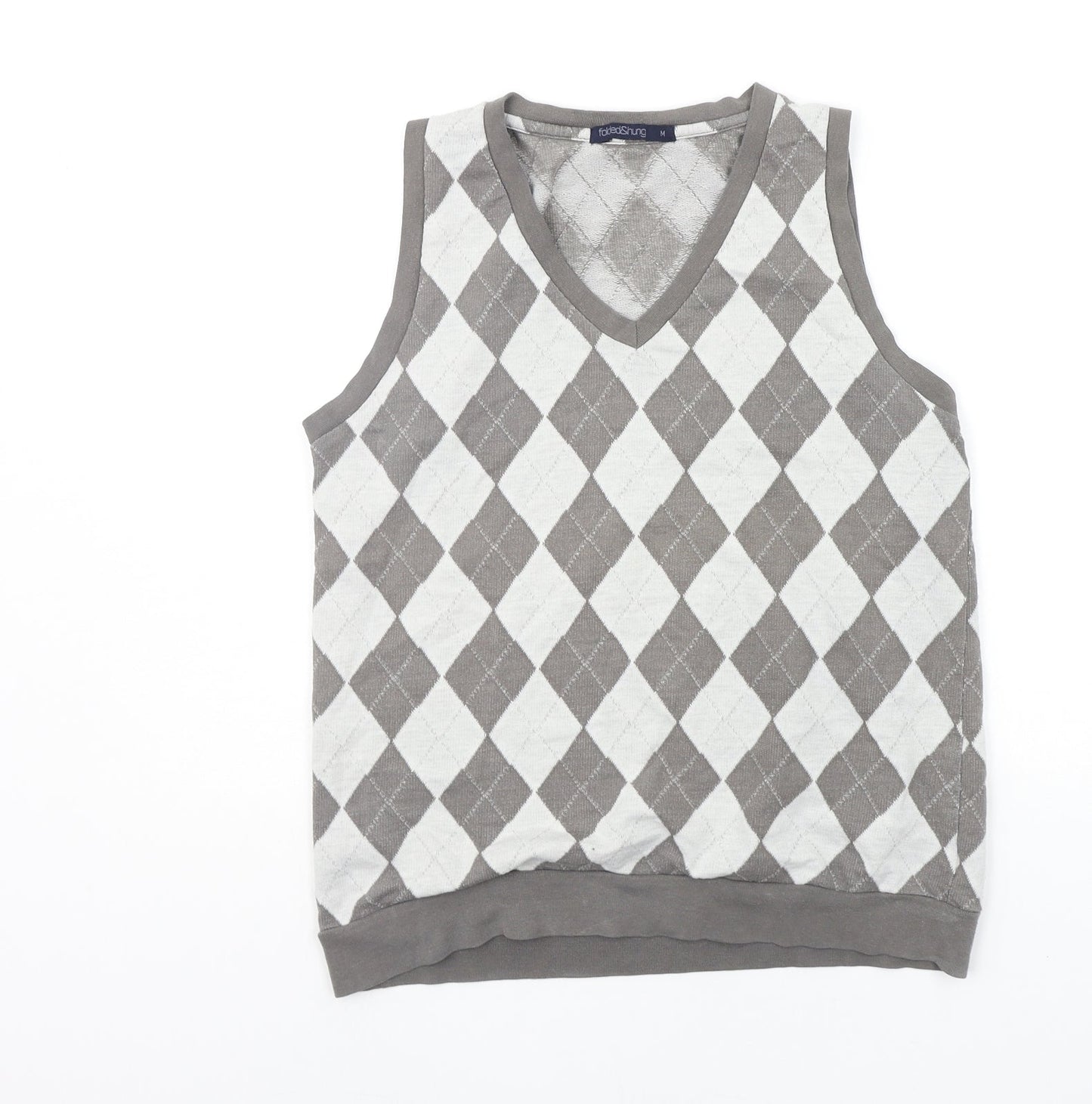 folded&hung Womens Grey Geometric  Pullover Jumper Size M