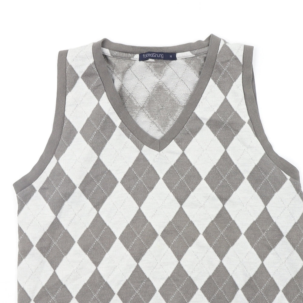 folded&hung Womens Grey Geometric  Pullover Jumper Size M