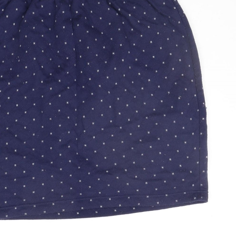 DASH Womens Blue Geometric  A-Line Skirt Size L