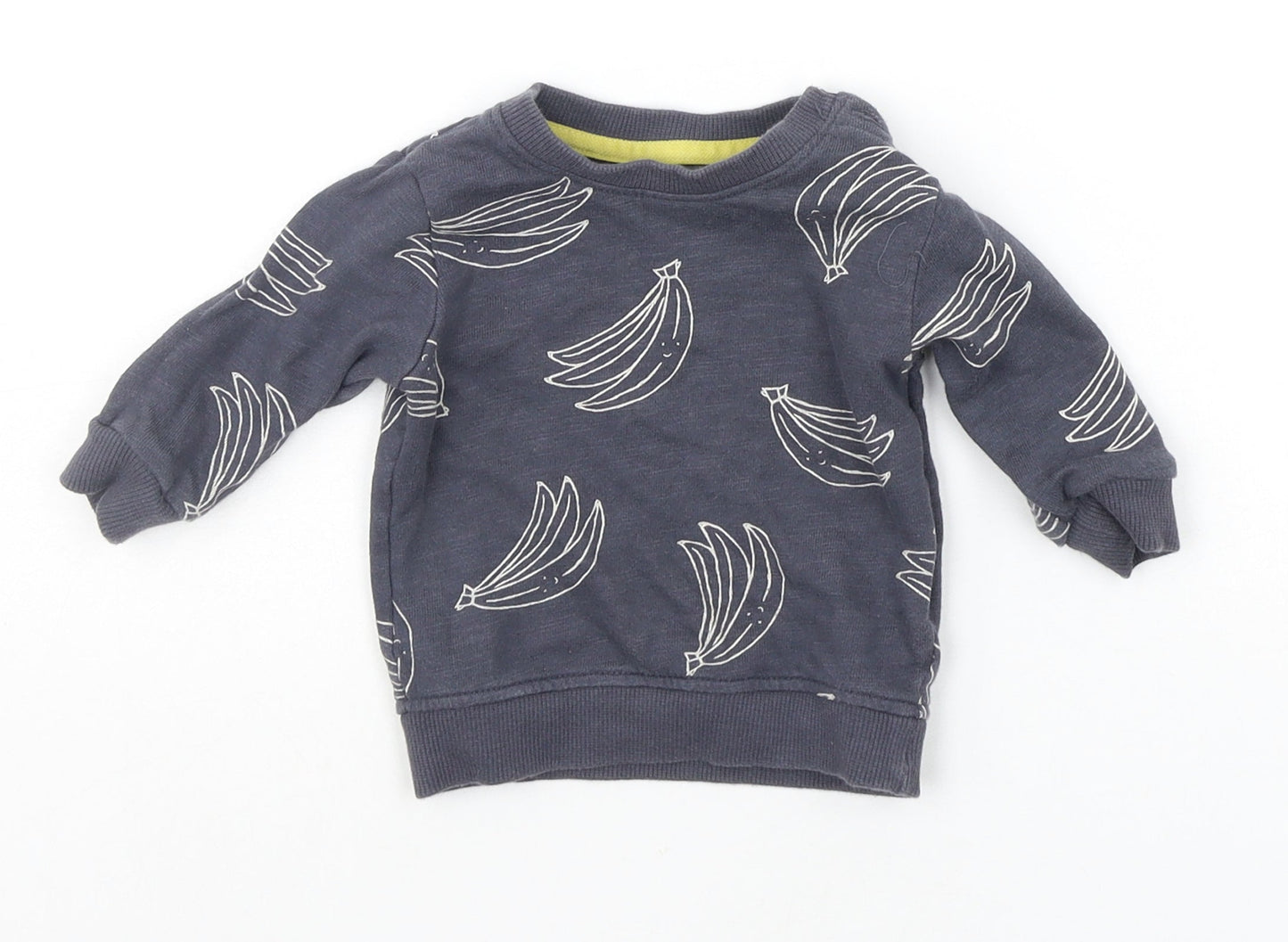 Marks and Spencer Baby Grey Geometric  Pullover Jumper Size 0-3 Months  - BANNANAS