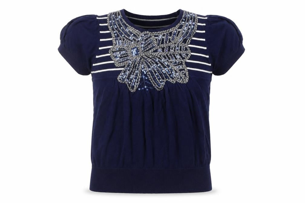 Be Beau Womens Blue Striped  Pullover Jumper Size 10  - SEQUIN