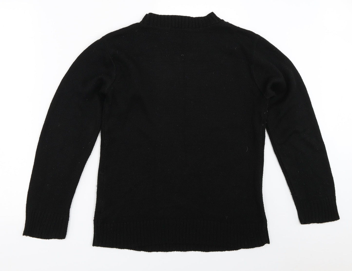 Dazzling Womens Black   Pullover Jumper Size M  - christmas reindeer rudolph