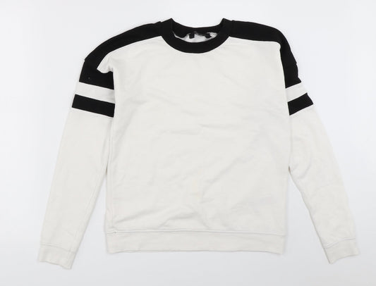 New Look Womens White   Pullover Sweatshirt Size 6