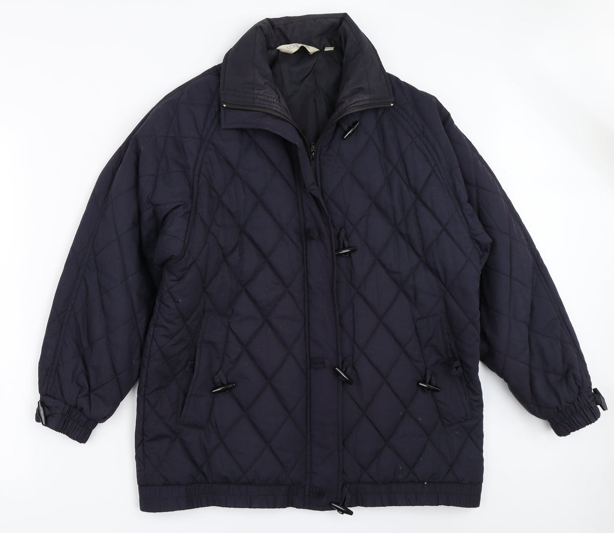 Sensations Womens Blue   Quilted Coat Size 12