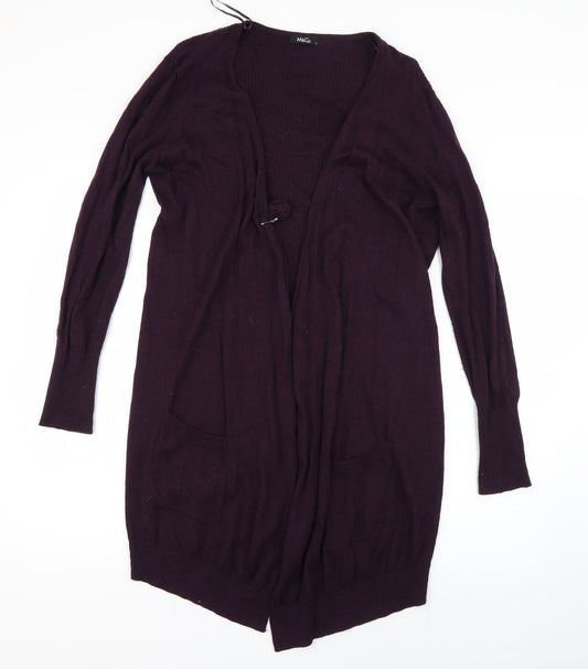 M&Co Womens Purple   Cardigan Jumper Size S