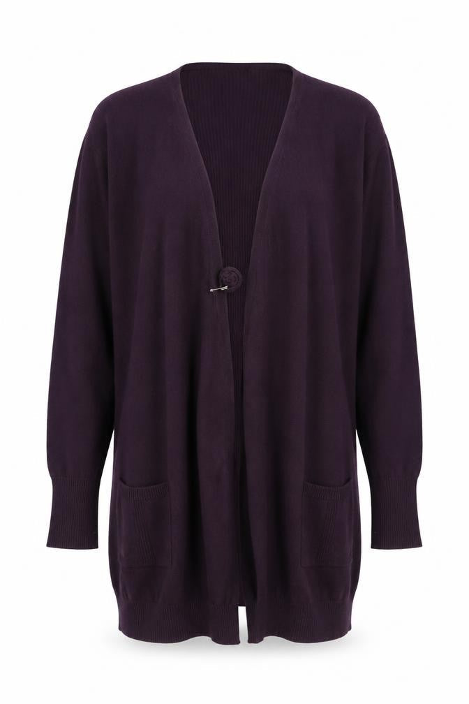 M&Co Womens Purple   Cardigan Jumper Size S