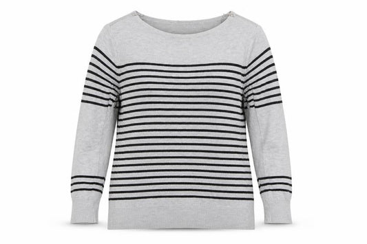 Debenhams Womens Grey Striped  Pullover Jumper Size 12