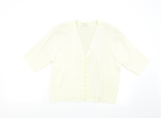 Canda Womens Beige  Knit Cardigan Jumper Size M