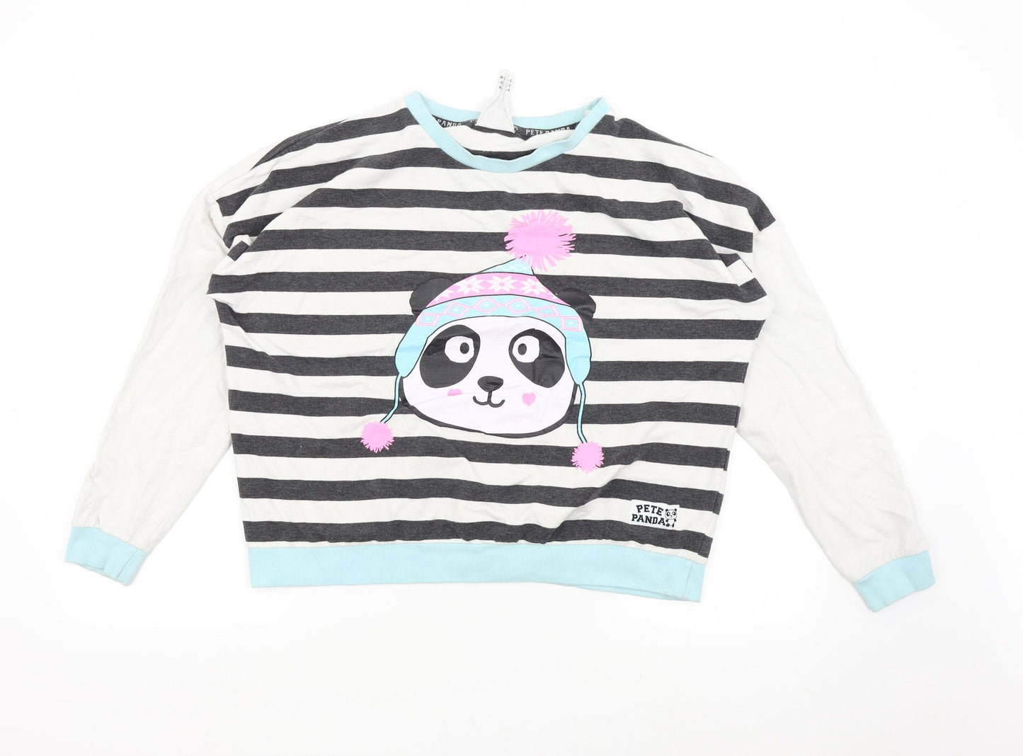 Pete Panda Womens Multicoloured Striped  Top Pyjama Top Size 14