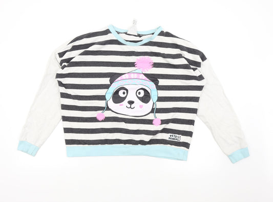 Pete Panda Womens Multicoloured Striped  Top Pyjama Top Size 14