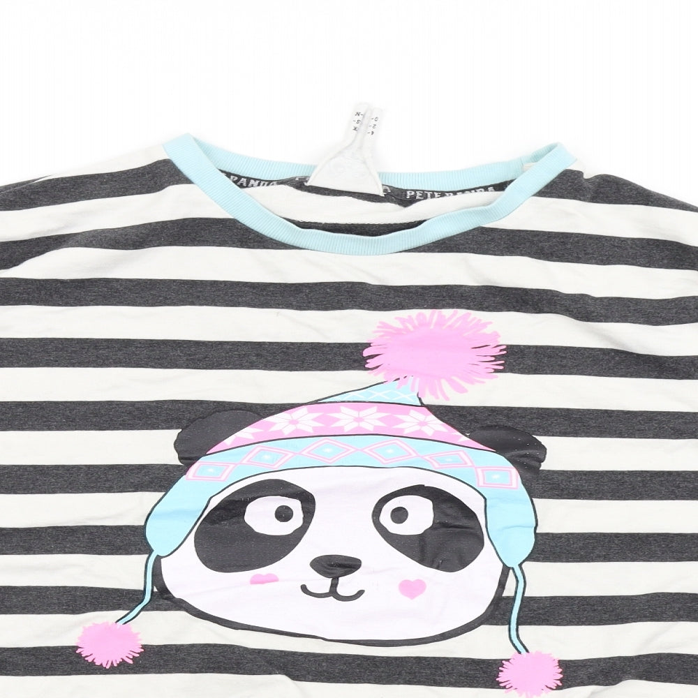 Pete Panda Womens Multicoloured Striped  Top Pyjama Top Size 14