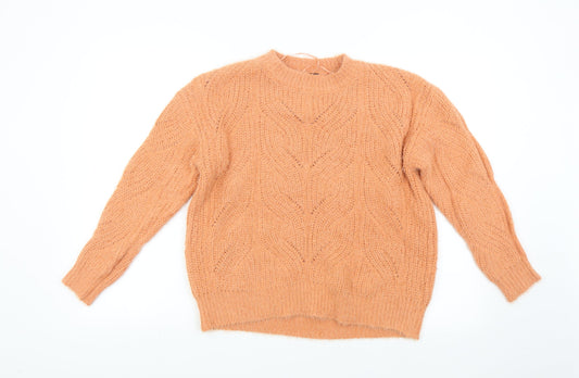 M&Co Womens Orange  Knit Pullover Jumper Size 10
