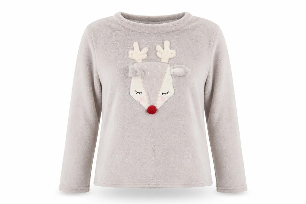 Love To Lounge Womens Beige   Top Pyjama Set Size S  - Christmas