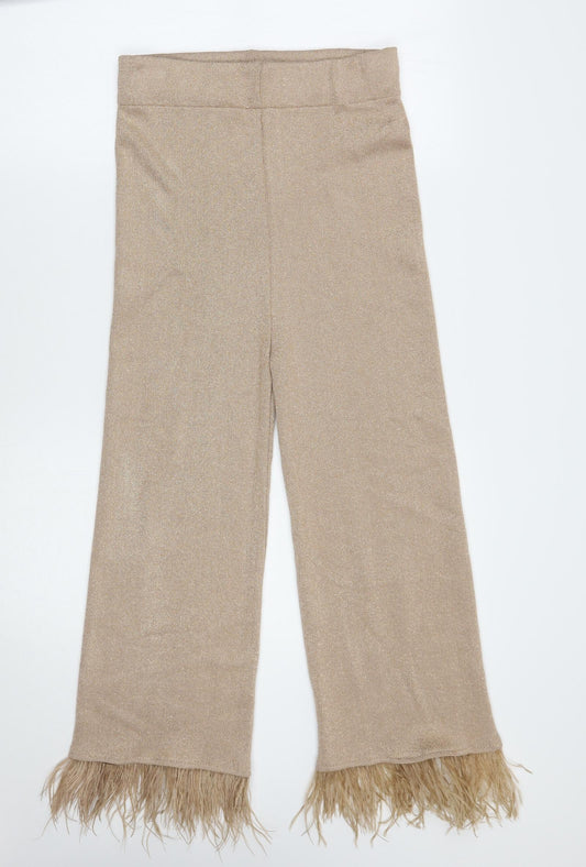 Flamade Womens Gold   Trousers  Size S L26 in