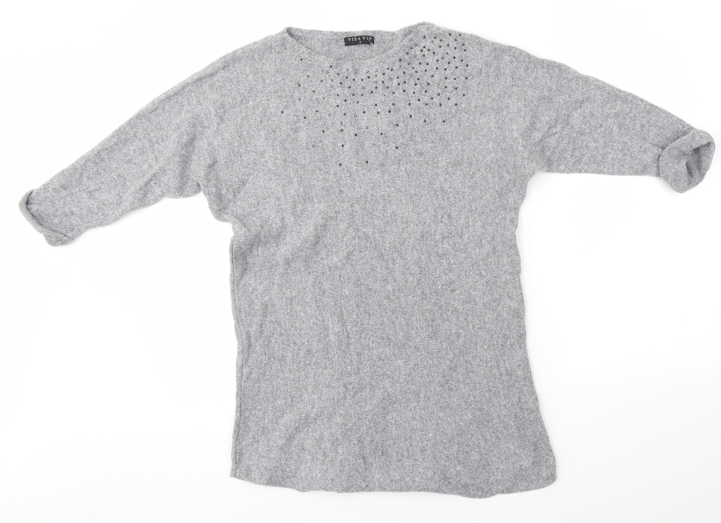 VIZA VIZ Womens Grey   Pullover Jumper Size S