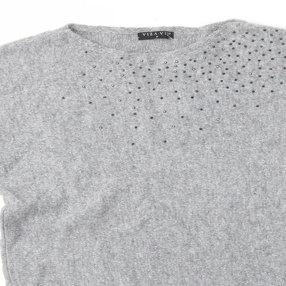 VIZA VIZ Womens Grey   Pullover Jumper Size S