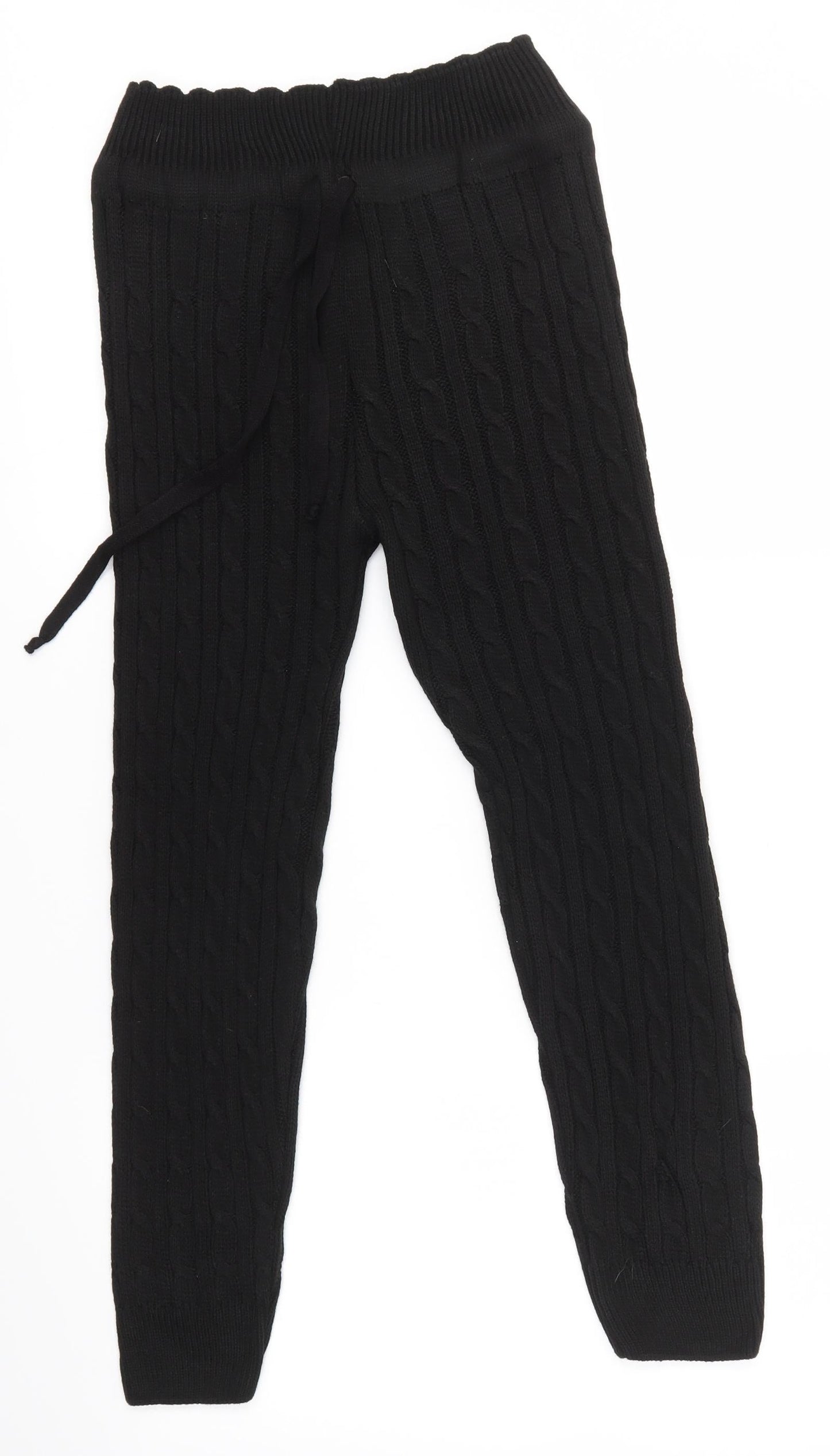 Preworn Womens Black Solid Knit  Pyjama Pants Size XS