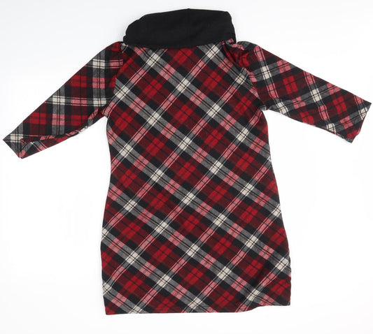 NABELLA Womens Red Check  Jumper Dress  Size S
