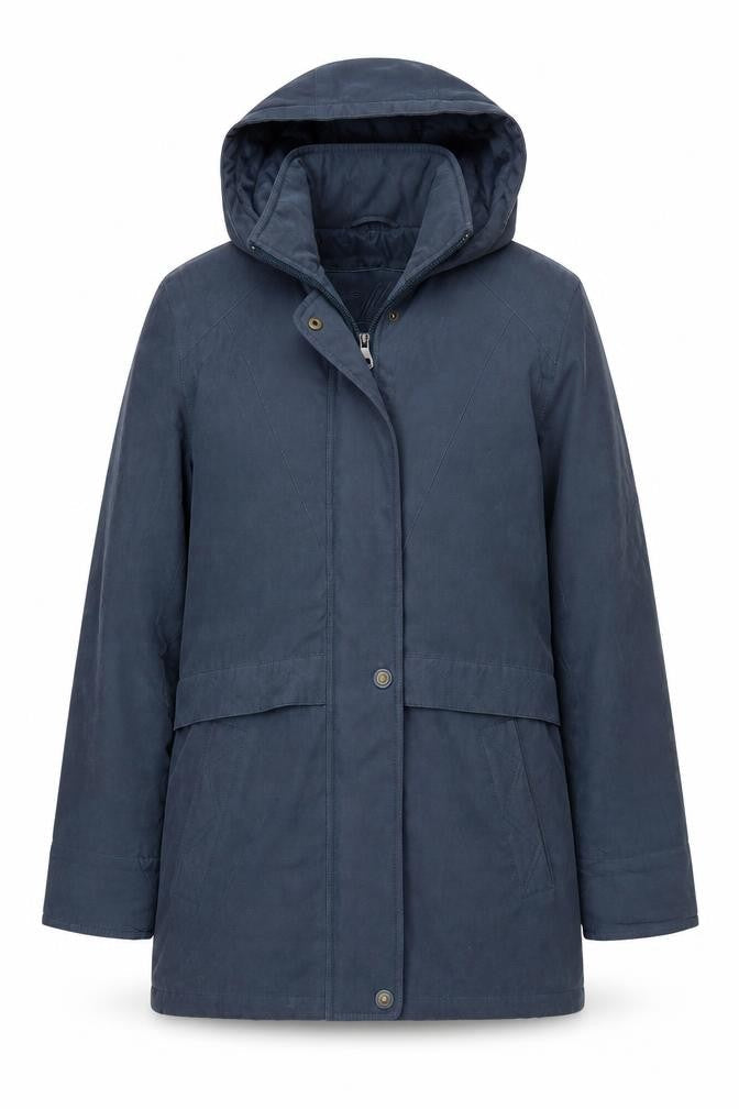NUAGE MICRO Womens Blue   Overcoat Coat Size 10