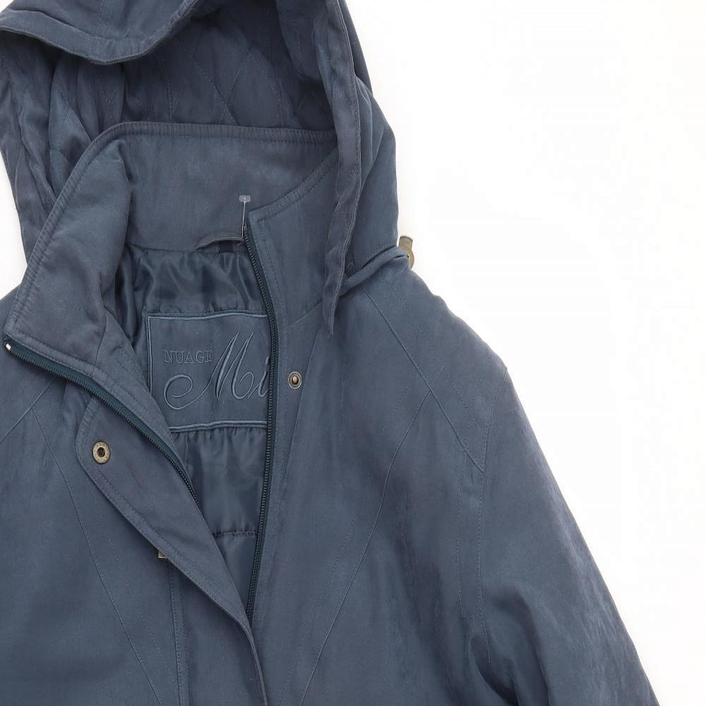 NUAGE MICRO Womens Blue   Overcoat Coat Size 10