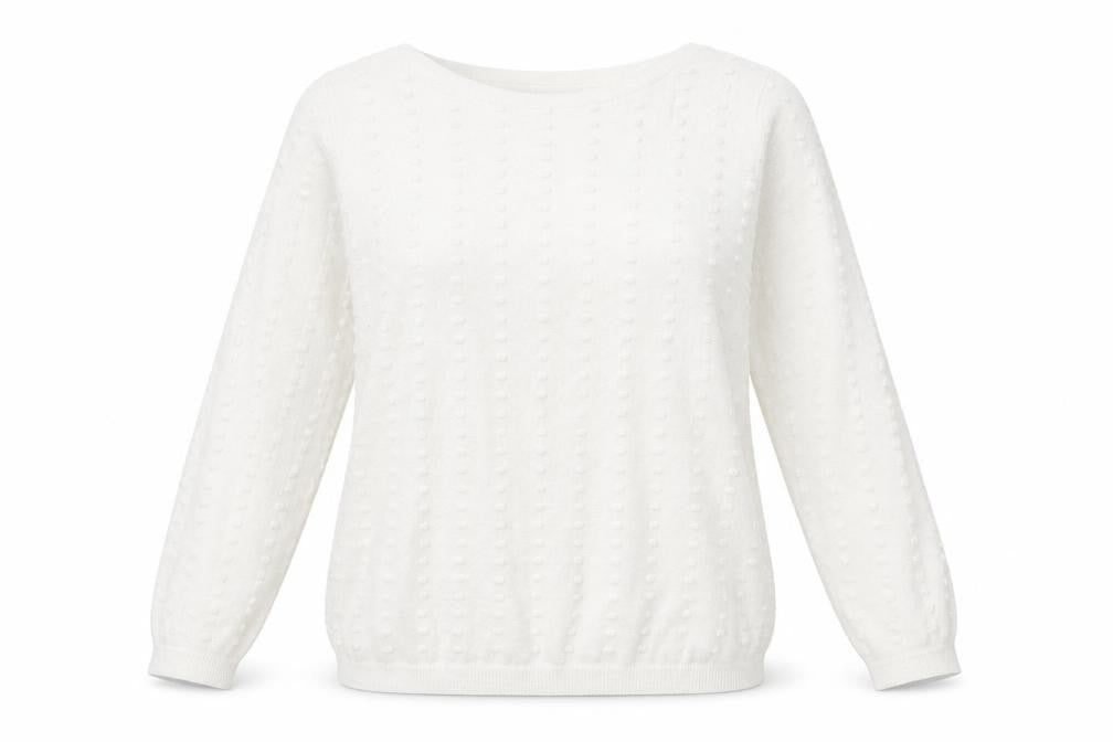 TU Womens White Polka Dot  Pullover Jumper Size 14