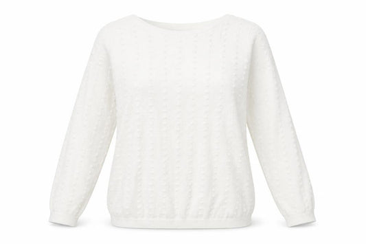 Tu Womens White Polka Dot  Pullover Jumper Size 14