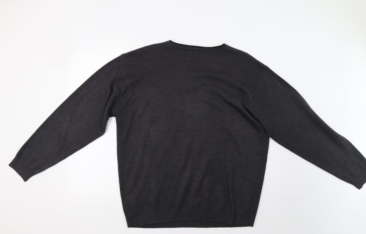 Simon Taylor Mens Grey Check  Pullover Jumper Size L